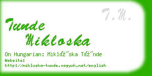 tunde mikloska business card